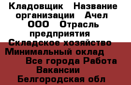 Кладовщик › Название организации ­ Ачел, ООО › Отрасль предприятия ­ Складское хозяйство › Минимальный оклад ­ 20 000 - Все города Работа » Вакансии   . Белгородская обл.